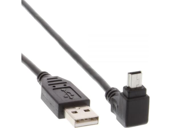 InLine 2m USB 2.0 A - Mini-B m/m, 2 m, USB A, Mini-USB B, USB 2.0, hane/kvinna, Svart
