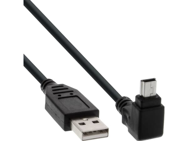 InLine 2m USB 2.0 A - Mini-B m/m, 2 m, USB A, Mini-USB B, USB 2.0, hane/kvinna, Svart