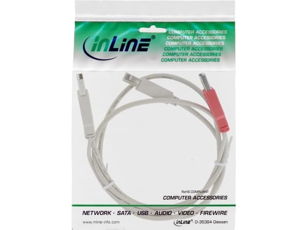 InLine 34510X, 1 m, 2 x USB A, USB B, Hankjønn/hankjønn, 0,48 Gbit/s, Beige