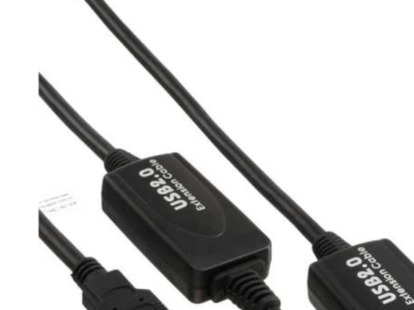 InLine 34613I, 20 m, USB A, USB A, USB 2.0, Hankjønn/hunkjønn, Sort