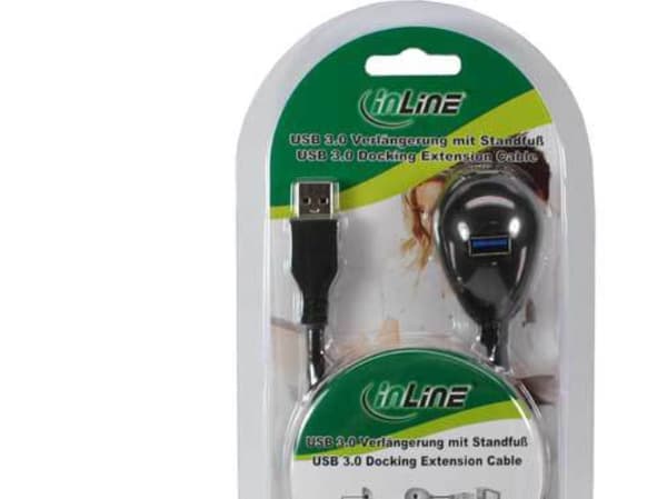InLine 35653, 3 m, USB A, 2 x USB A, USB 3.2 Gen 1 (3.1 Gen 1), Hane/Hona, Svart