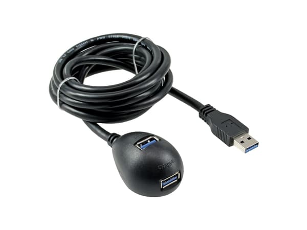 InLine 35653, 3 m, USB A, 2 x USB A, USB 3.2 Gen 1 (3.1 Gen 1), Hane/Hona, Svart