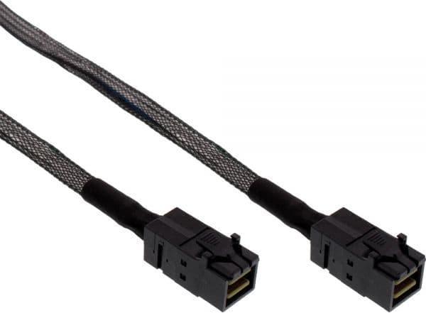 InLine Mini SAS HD 1.0m, 1 m, SFF-8643, SFF-8643, uros/naaras, musta