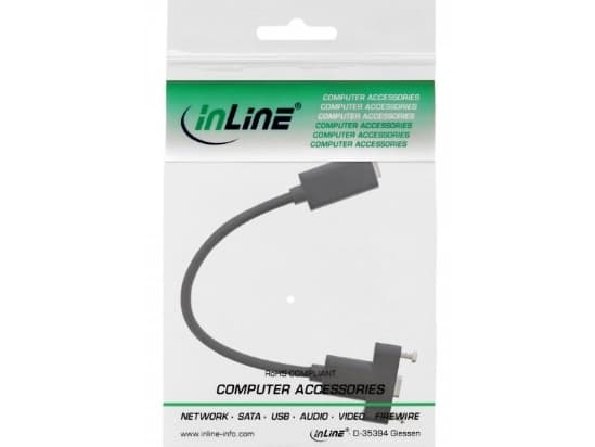 InLine 33441H, 0,2 m, USB C, USB C, USB 3.2 Gen 2 (3.1 Gen 2), Kvinna/Femma, Svart