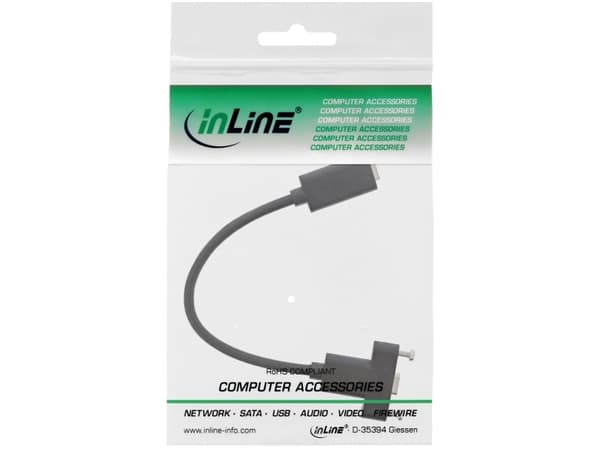 InLine 33441H, 0,2 m, USB C, USB C, USB 3.2 Gen 2 (3.1 Gen 2), Kvinna/Femma, Svart
