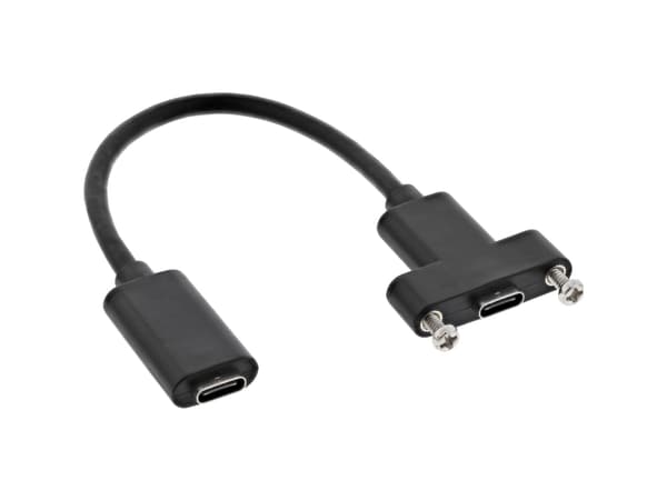 InLine 33441H, 0,2 m, USB C, USB C, USB 3.2 Gen 2 (3.1 Gen 2), Kvinna/Femma, Svart