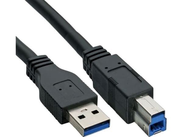 InLine 35303, 0,3 m, USB A, USB B, USB 3.2 Gen 1 (3.1 Gen 1), Svart