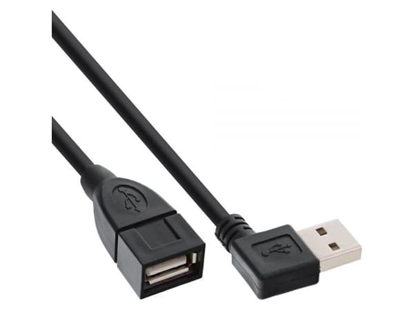 InLine 34602R, 0,2 m, USB A, USB A, USB 2.0, Hane/Hona, Svart