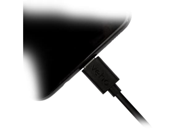 Veho Pebble - USB-kabel - USB typ A (hane) till 24 pin USB-C (hane) - USB 3.0 - 1 m - svart