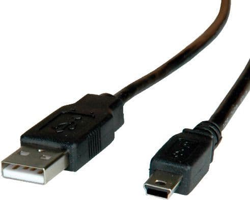 ROLINE 3m USB 2.0, 3 m, USB A, Mini-USB A, USB 2.0, Hankjønn/hankjønn, Sort