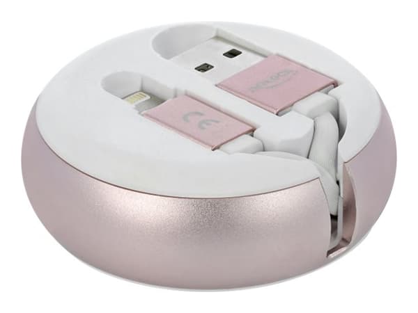 DeLOCK 85817, 0,92 m, USB A, Uros, Uros, Vaaleanpunainen, Valkoinen, Suora