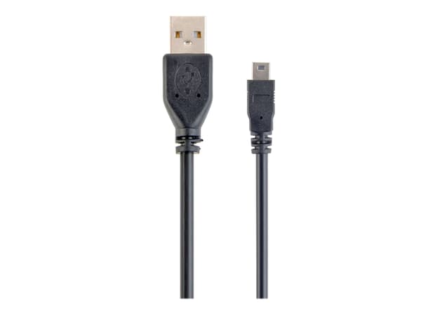 Gembird CCP-USB2-AM5P-1 - USB-kaapeli - mini-USB tyyppi B (uros) - USB (uros) - 30 cm - muotoiltu - musta