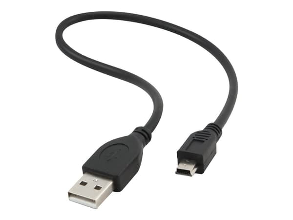 Gembird CCP-USB2-AM5P-1 - USB-kaapeli - mini-USB tyyppi B (uros) - USB (uros) - 30 cm - muotoiltu - musta