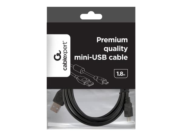 Gembird CCF-USB2-AM5P-6 - USB-kaapeli - mini-USB tyyppi B (uros) - USB (uros) - 1,8 m - muotoiltu - musta