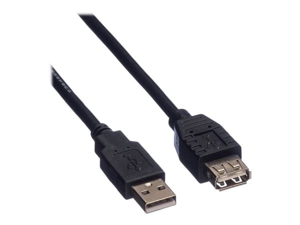 Roline - USB-förlängningskabel - USB (hane) till USB (hona) - USB 2.0 - 1.8 m - svart