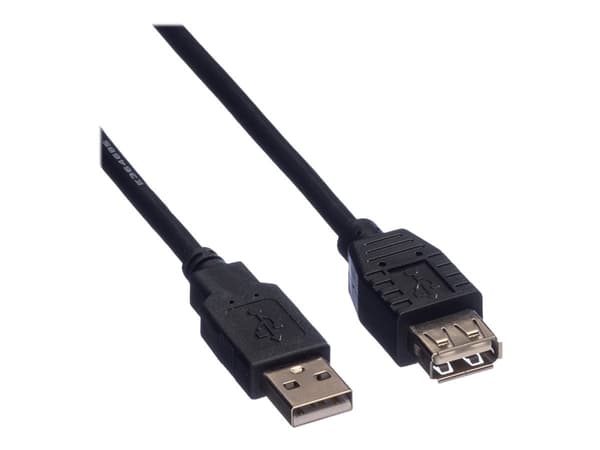 Roline - USB-förlängningskabel - USB (hane) till USB (hona) - USB 2.0 - 1.8 m - svart