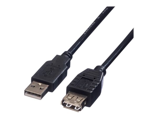 Roline - USB-förlängningskabel - USB (hane) till USB (hona) - USB 2.0 - 1.8 m - svart