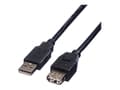 Miniatyrbild 1 av 5: Roline - USB-förlängningskabel - USB (hane) till USB (hona) - USB 2.0 - 1.8 m - svart