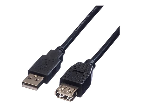 Roline - USB-förlängningskabel - USB (hane) till USB (hona) - USB 2.0 - 1.8 m - svart