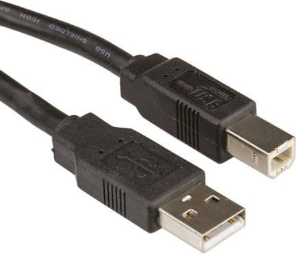ROLINE 11.02.8830, 3 m, USB A, USB B, USB 2.0, Hankjønn/hankjønn, Sort