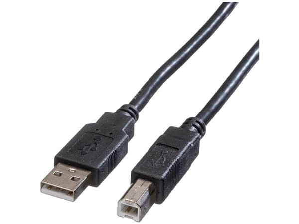 ROLINE 11.02.8830, 3 m, USB A, USB B, USB 2.0, Hankjønn/hankjønn, Sort