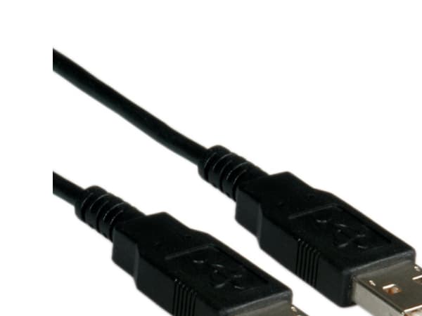 ROLINE 11.02.8918, 1,8 m, USB A, USB A, USB 2.0, Hankjønn/hankjønn, Sort