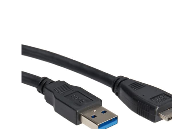 ROLINE 11.02.8875, 2 m, USB A, Micro-USB B, USB 3.2 Gen 1 (3.1 Gen 1), Hane/Hane, Svart