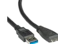 Miniatyrbild 2 av 5: ROLINE 11.02.8875, 2 m, USB A, Micro-USB B, USB 3.2 Gen 1 (3.1 Gen 1), Hane/Hane, Svart