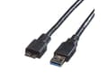 Miniatyrbild 1 av 5: ROLINE 11.02.8875, 2 m, USB A, Micro-USB B, USB 3.2 Gen 1 (3.1 Gen 1), Hane/Hane, Svart