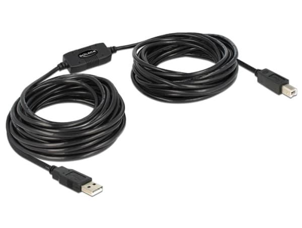 Delock - USB-kabel - USB typ B (hane) till USB (hane) - USB 2.0 - 11 m - aktiv