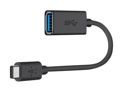 Belkin 3.0 USB-C to USB-A Adapter - USB-adapter - 24 pin USB-C (hane) vändbar till USB typ A (hona) - USB 3.0 - 3 A - svart