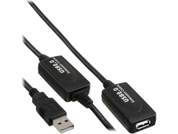 InLine 34612I, 15 m, USB A, USB A, USB 2.0, Hankjønn/hunkjønn, Sort