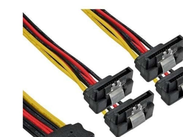 InLine 29683V, 0,15 m, SATA 15-pin, SATA 15-pin, Hankjønn, Hunkjønn, 90°