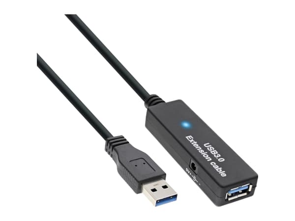 InLine 35655, 10 m, USB A, USB A, USB 3.2 Gen 1 (3.1 Gen 1), Hane/Hona, Svart