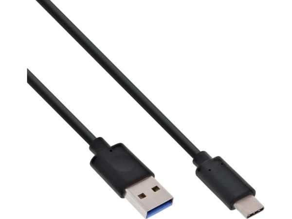 InLine 35717, 0,3 m, USB A, USB C, USB 3.2 Gen 2 (3.1 Gen 2), Sort