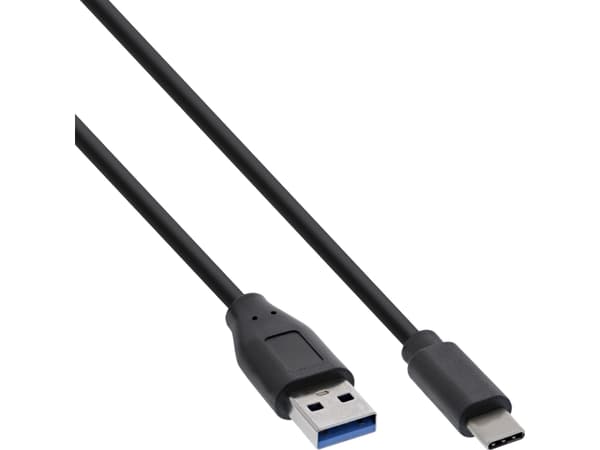 InLine 35717, 0,3 m, USB A, USB C, USB 3.2 Gen 2 (3.1 Gen 2), Sort