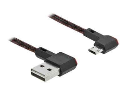 Delock Easy - USB-kaapeli - USB (han) 90° vinklet, omvendelig til Micro-USB Type B (han) 90° vinklet, omvendelig - USB 2.0 - 50 cm - lajittelu