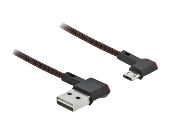 Delock Easy - USB-kabel - USB (hann) venstre/høyre-vinklet, reversibel til Micro-USB type B (hann) venstre/høyre-vinklet, reversibel - USB 2.0 - 2 m