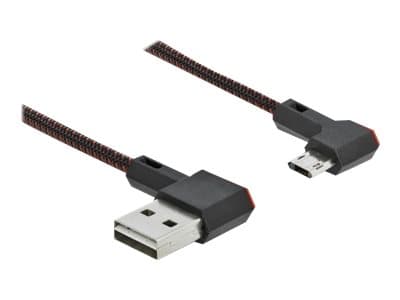 Delock Easy - USB-kabel - USB (hann) venstre/høyre-vinklet, reversibel til Micro-USB type B (hann) venstre/høyre-vinklet, reversibel - USB 2.0 - 2 m