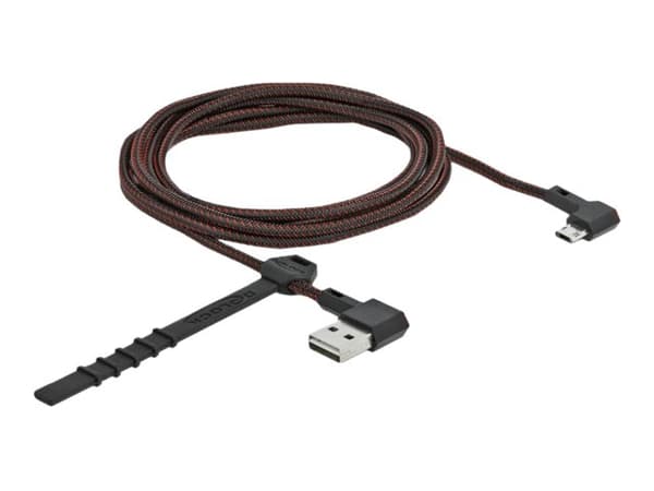 Delock Easy - USB-kabel - USB (hann) venstre/høyre-vinklet, reversibel til Micro-USB type B (hann) venstre/høyre-vinklet, reversibel - USB 2.0 - 2 m