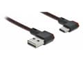 Miniatyrbild 3 av 5: Delock Easy - USB-kabel - USB (hane) vänster-/högervinklad, vändbar till 24 pin USB-C (hane) vänster-/högervinklad, vändbar - USB 2.0 - 2 m - svart