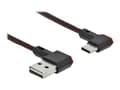 Miniatyrbild 2 av 5: Delock Easy - USB-kabel - USB (hane) vänster-/högervinklad, vändbar till 24 pin USB-C (hane) vänster-/högervinklad, vändbar - USB 2.0 - 2 m - svart