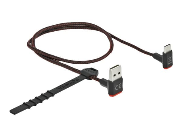 Delock Easy - USB-kabel - USB (hann) opp/ned-vinklet, vendbar til 24 pin USB-C (hann) opp/ned-vinklet, vendbar - USB 2.0 - 50 cm - svart