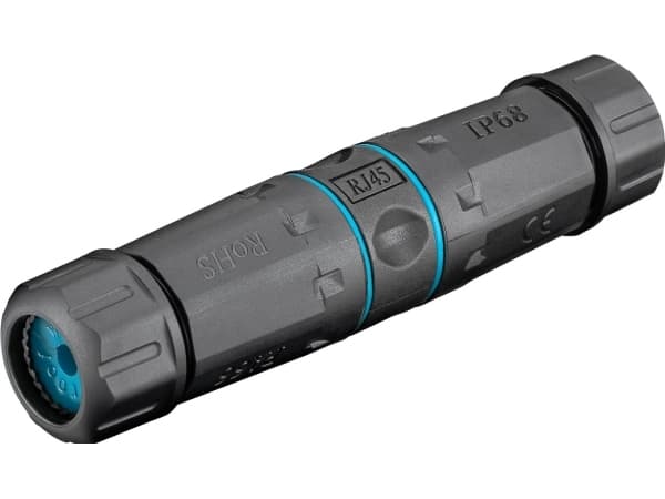 Goobay 44416, Svart, Cat6a, U/UTP (UTP), 22/26, IP68, 750 V