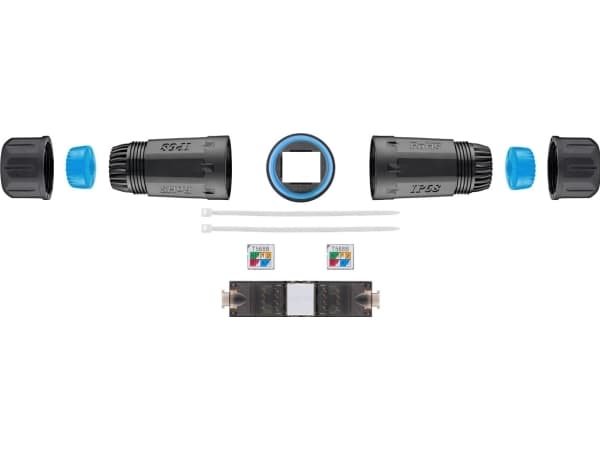 Goobay 44416, Svart, Cat6a, U/UTP (UTP), 22/26, IP68, 750 V