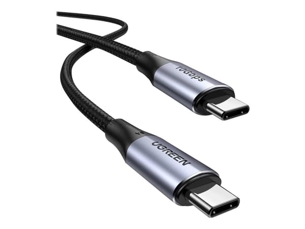 Ugreen - USB-kabel - 24 pin USB-C (hane) till 24 pin USB-C (hane) - USB 3.1 Gen 2 - 20 V - 5 A - 1 m - USB-strömförsörjning (100W), 4K60Hz (3840 x 21