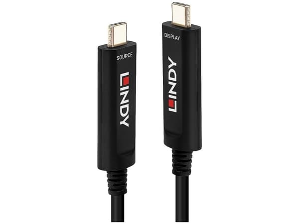 Lindy 38503, 15 m, USB C, USB C, Sort