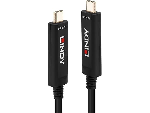 Lindy 38503, 15 m, USB C, USB C, Sort