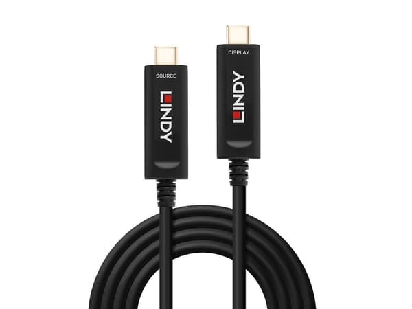Lindy 38503, 15 m, USB C, USB C, Sort