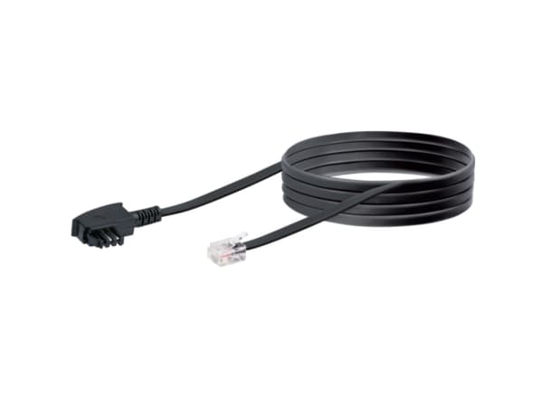 Schwaiger 3.0m RJ-12 - TAE-F, 3 m, RJ-12, TAE-F, Sort, Hanstik, Hanstik